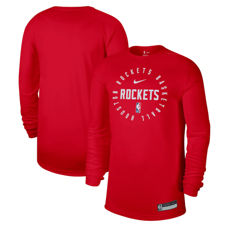 Men's Houston Rockets Red 2024/25 Legend On-Court Practice Long Sleeve T-Shirt